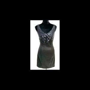 BETSY JOHNSON | Sequin black bodycon glam cocktail homecoming dress, size 6